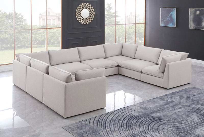 Mackenzie Linen Textured Fabric Upholstered Modular Sectional