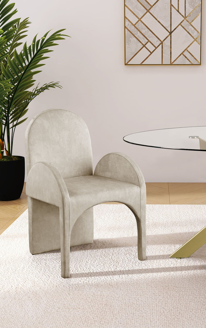 Summer Stone Velvet Upholstered Dining Arm Chair