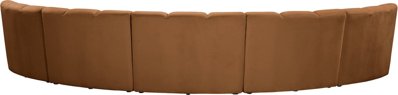 Infinity 167" Saddle Velvet Upholstered 5pc. Modular Sectional