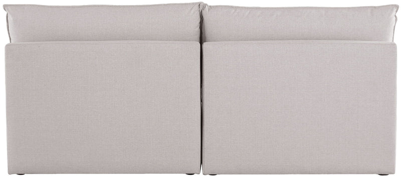 Mackenzie 80" Linen Textured Fabric Upholstered 2pc. Armless Modular Loveseat