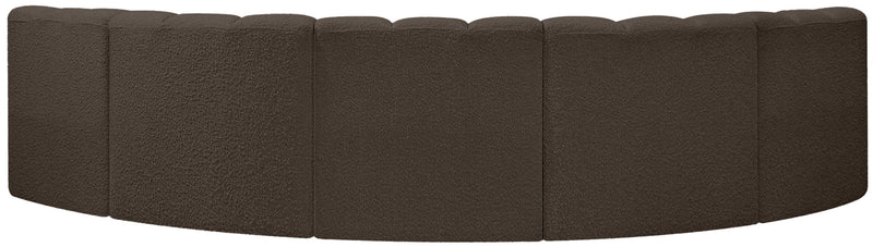 Arc - Boucle Fabric 5 Piece U-Shaped Modular Sofa