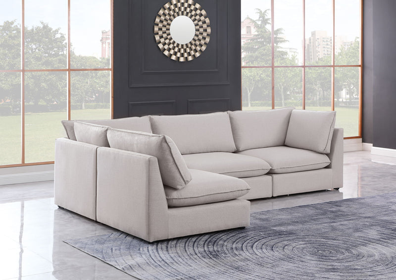 Mackenzie Linen Textured Fabric Upholstered Modular Sectional