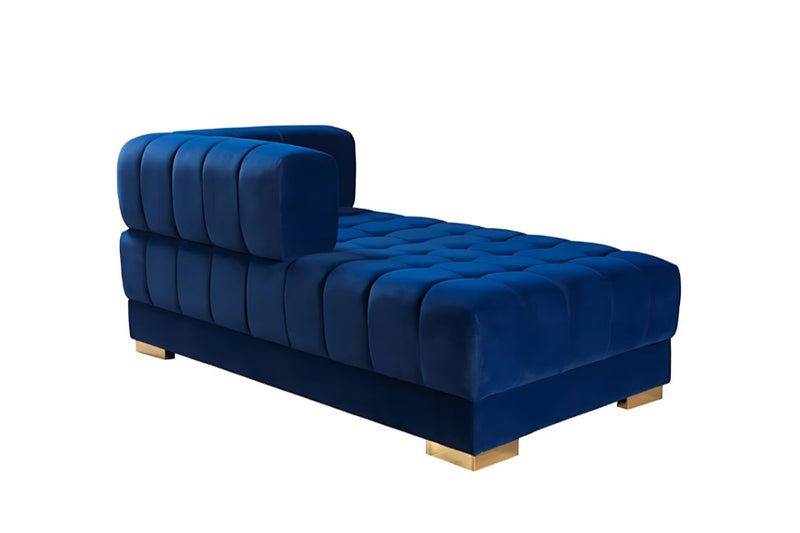 Ariana Double Chaise Velvet U-Sectional with Gold Legs