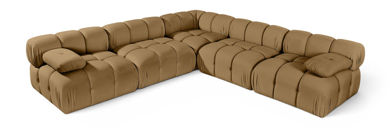 Orin - Velvet Fabric 5 Piece Modular Sectional