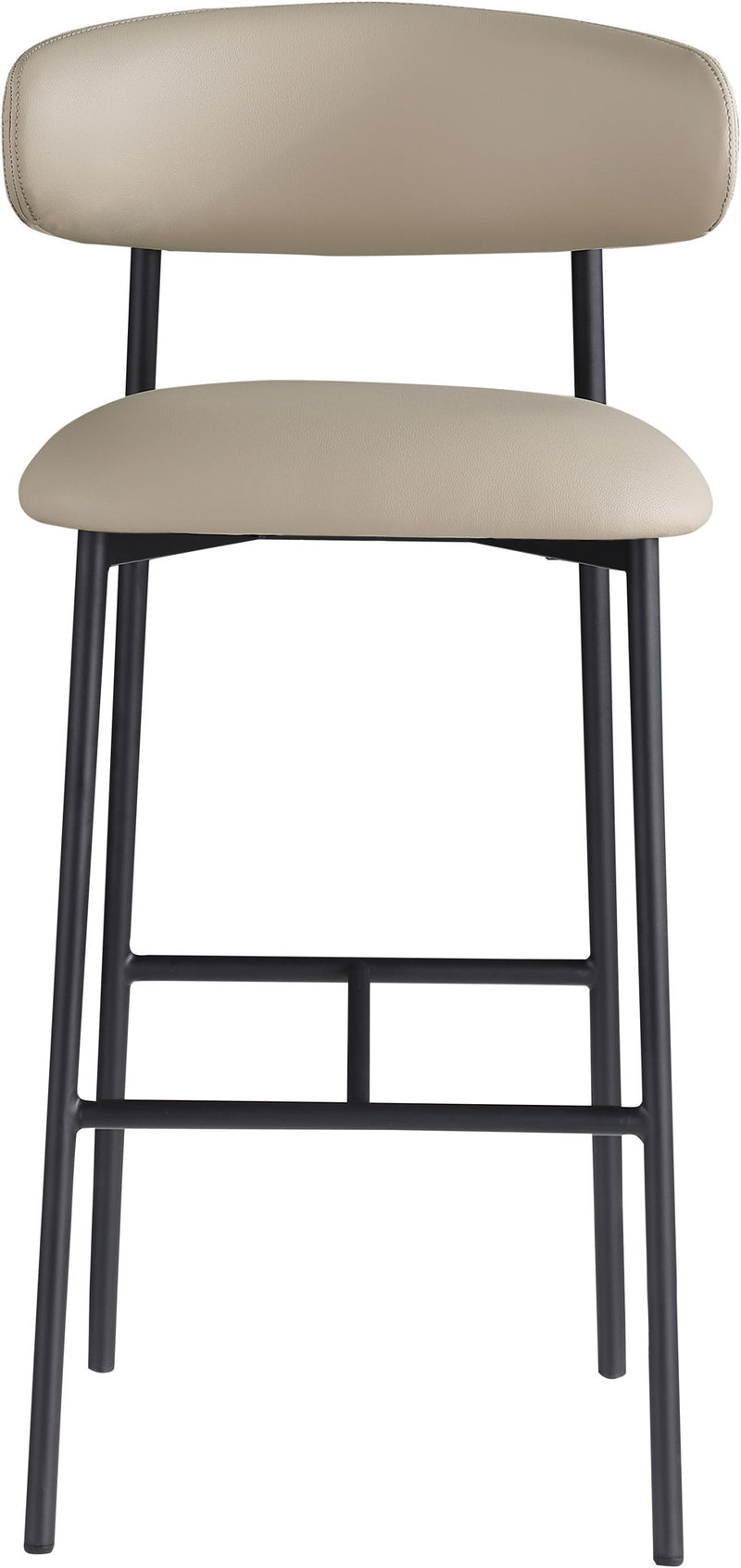 Lupita Taupe Vegan Leather Upholstered Bar Stool