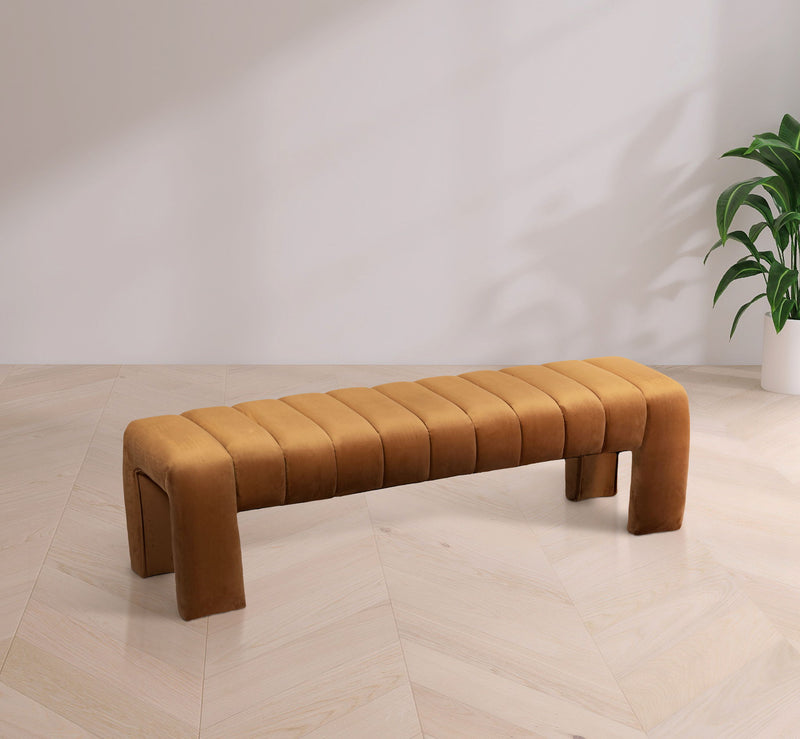 Andaz Saddle Velvet Upholstered Bench