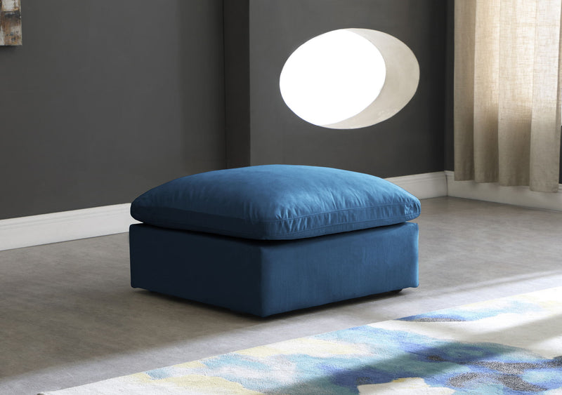 Plush Standard Comfort Velvet Upholstered Modular Ottoman