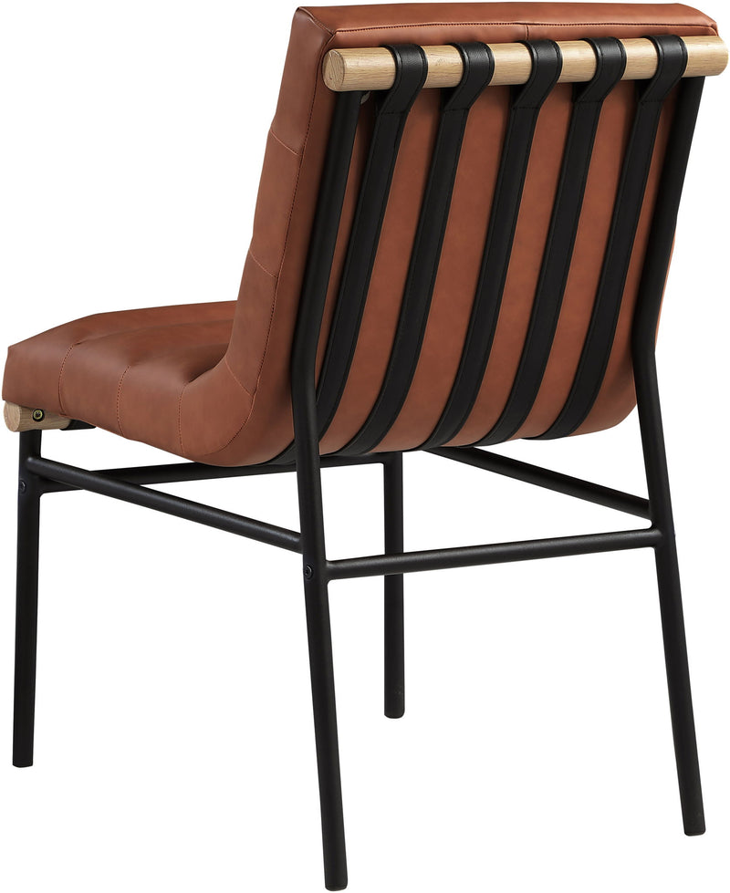 Burke Cognac Vegan Leather Upholstered Dining Chair