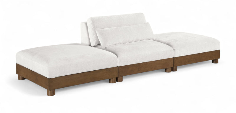 Turin - Chenille Fabric Upholstered Modular Sectional - Cream