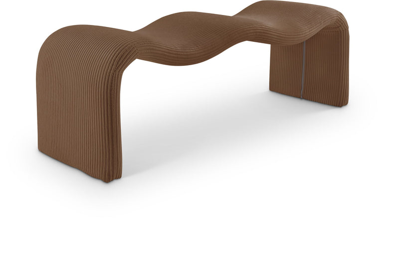 Willow Saddle Corduroy Fabric Upholstered Bench