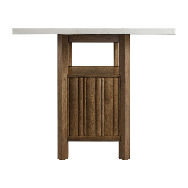 Carmela - Rectangular Counter Table With Marble Top - Brown / White