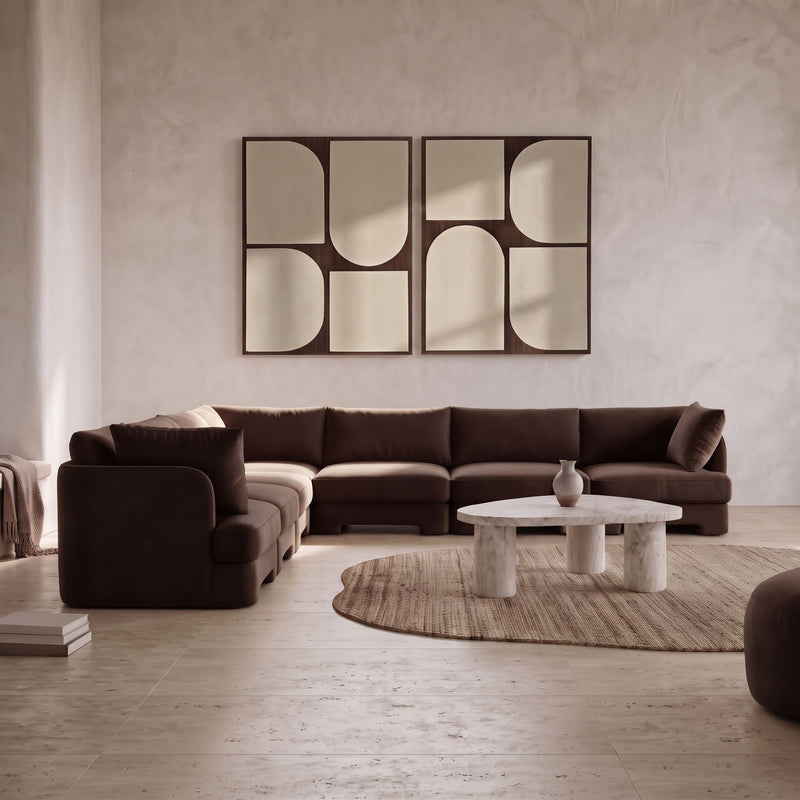 Hammond - Velvet Performance Fabric Upholstered 7 Piece Corner Sectional