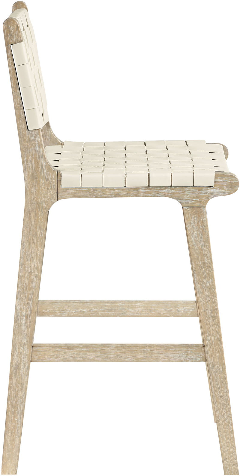 Entwine - Vegan Leather Upholstered Counter Stool - Painted Natural
