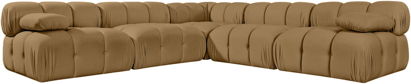 Orin - Velvet Fabric 5 Piece Modular Sectional
