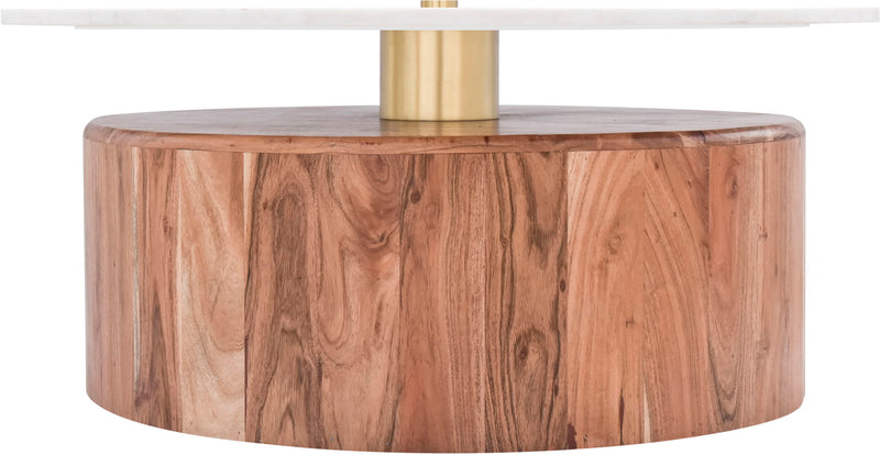 Stonewood Natural Marble Top And Acacia Wood Base Coffee Table
