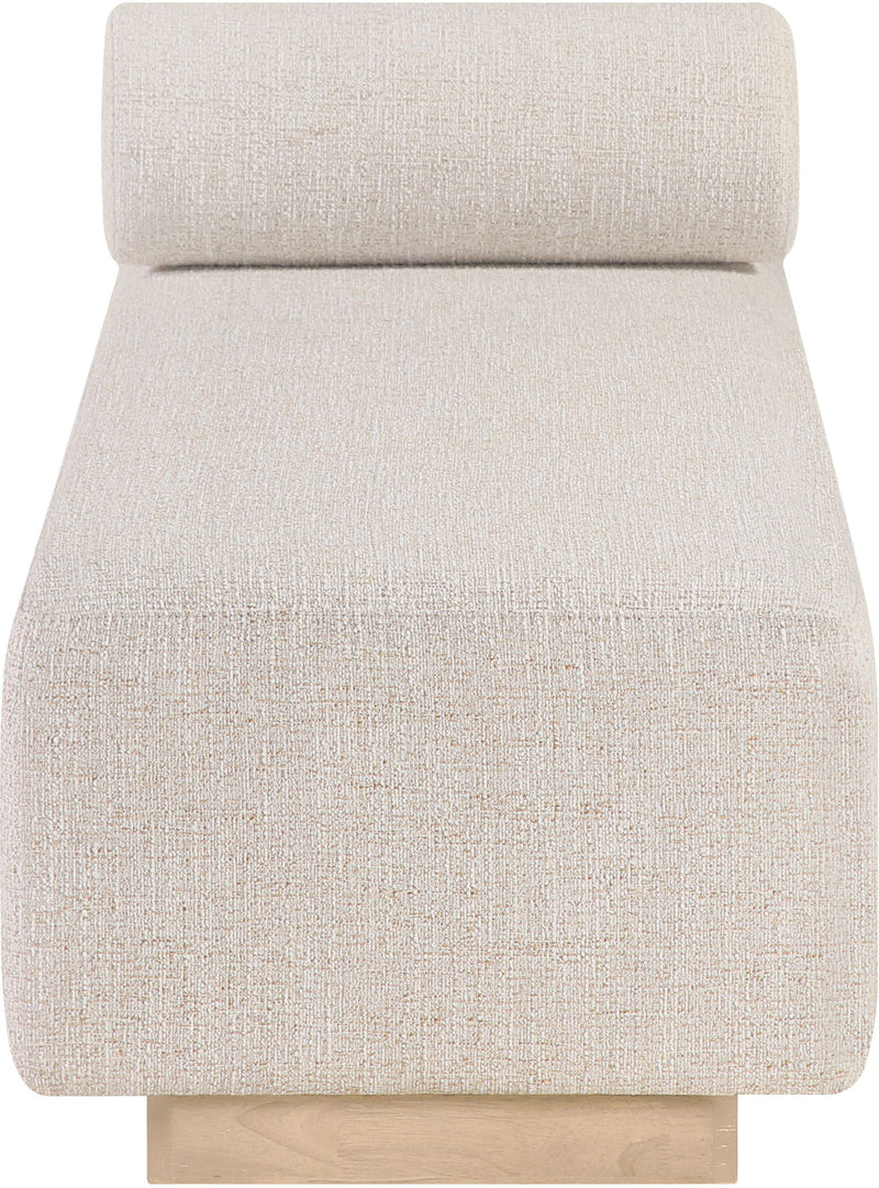 Zephyr - Linen Textured Fabric Upholstered Chaise - Painted Natural Base