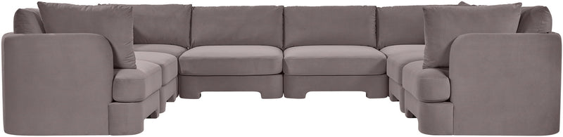 Hammond - Velvet Performance Fabric Upholstered 8 Piece U-Shaped Sectional