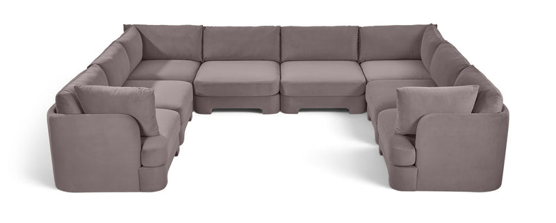 Hammond - Velvet Performance Fabric Upholstered 8 Piece U-Shaped Sectional