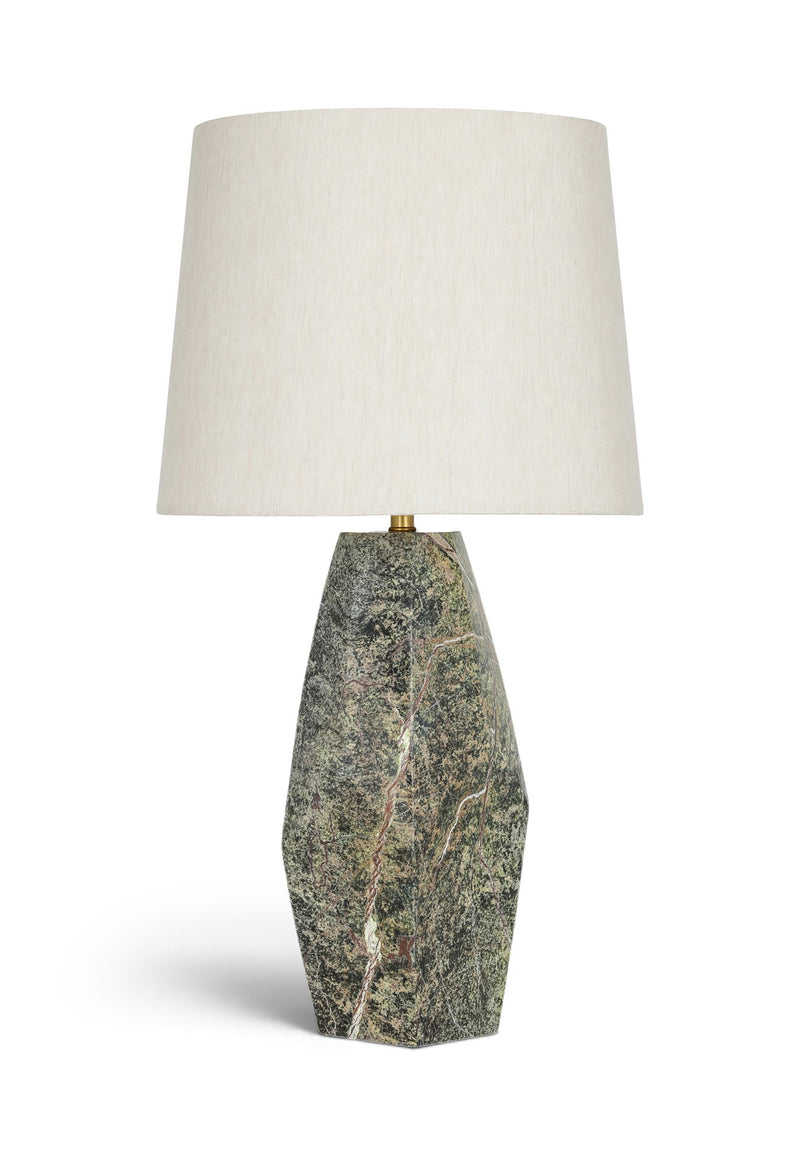 Seraphine - Genuine Marble And Linen Textured Fabric Table Lamp