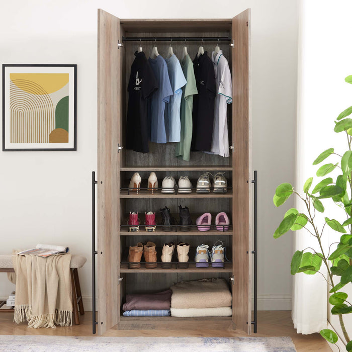 Manhattan Lee - Wardrobe Closet With Hanging Rod And Shoe Shelves