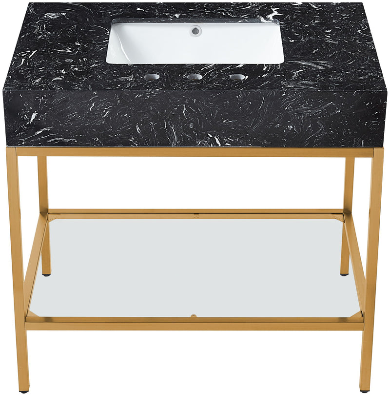 Marmo - Engineered Marble Bathroom Vanity With Gold Base