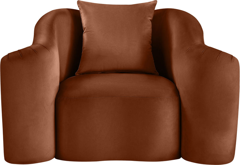Destin Cognac Velvet Upholstered Chair