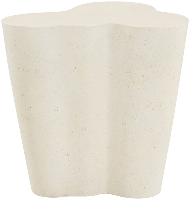 Monza Cream Concrete And Fiberglass Indoor / Outdoor End Table