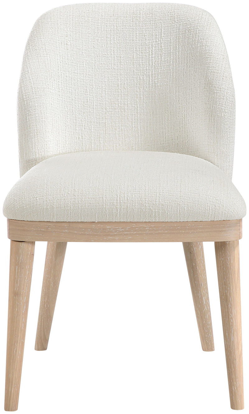 Valeo - Linen Textured Fabric Upholstered Dining Chair (Set of 2) - Painted Natural Base