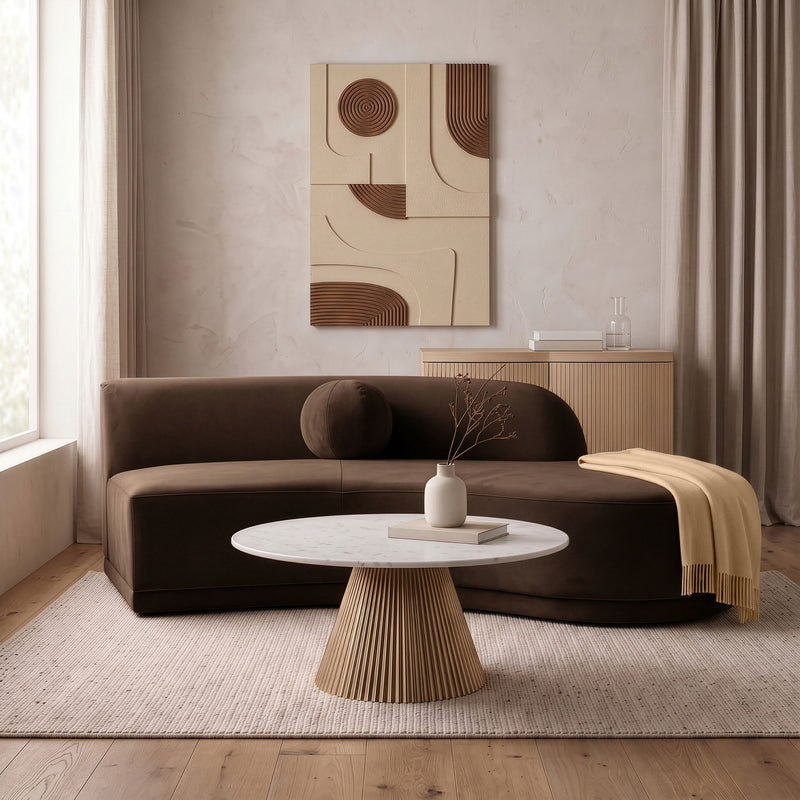 Avra - 86" Velvet Performance Fabric Upholstered Sofa