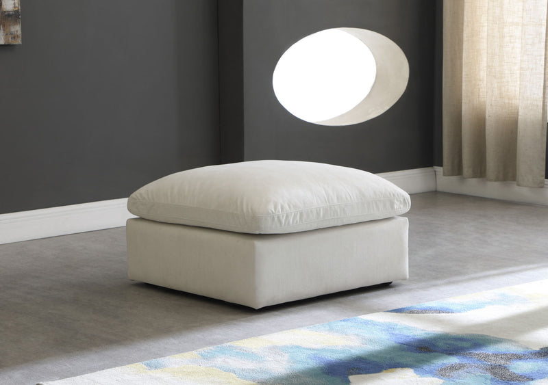 Plush Standard Comfort Velvet Upholstered Modular Ottoman