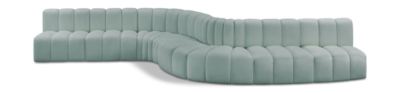 Arc - Faux Leather 8 Piece Curved Modular Sofa