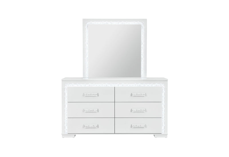 Naomi - 5 Piece Full Bedroom Set - Silver