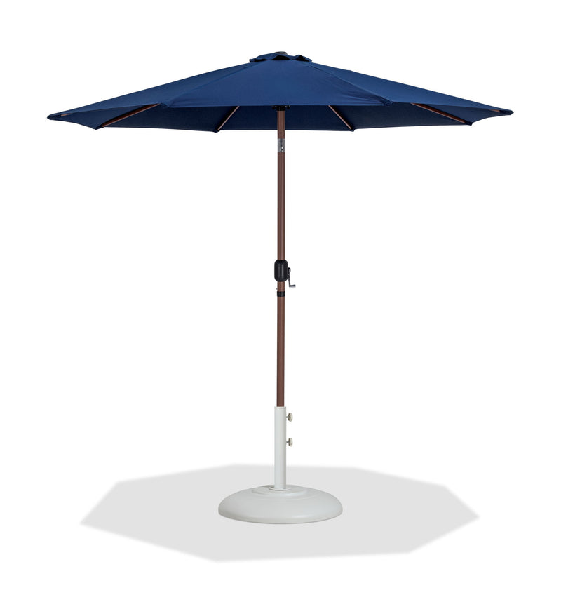 Fiji - Aluminum Patio Umbrella With Round White And Teak Base