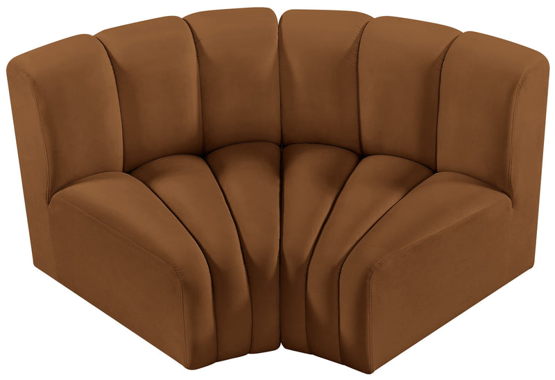 Arc 60" Saddle Velvet Upholstered 2pc. Modular Sectional