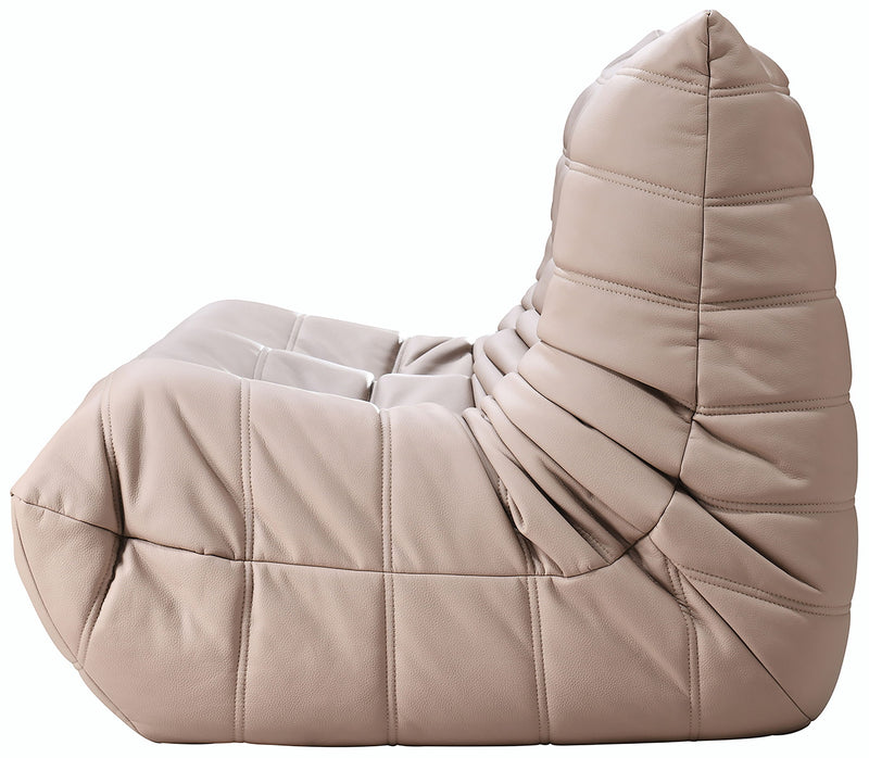 Relax 54.75" Tan Vegan Leather Upholstered Loveseat