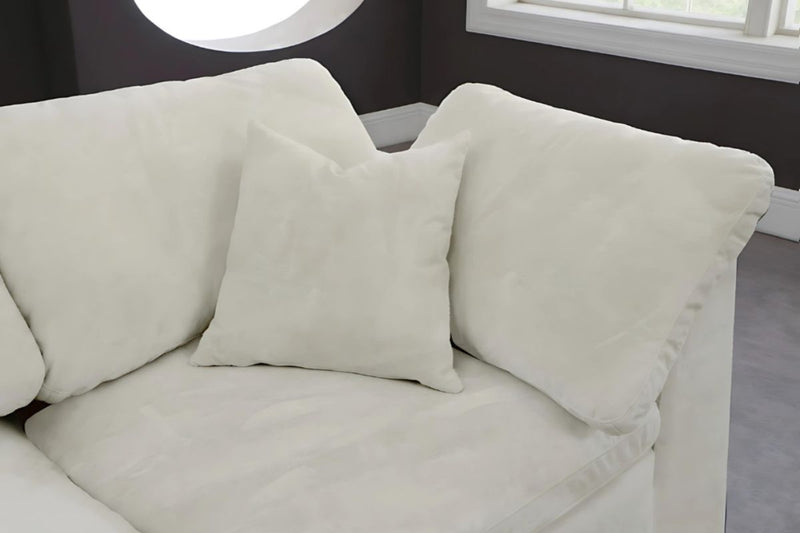 Cloud Velvet 5-Piece Modular Sectional Sofa with Feather Filled Cushions
