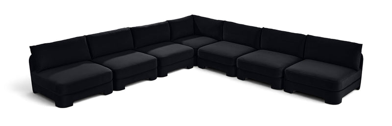 Hammond - Velvet Performance Fabric Upholstered 7 Piece Armless Sectional