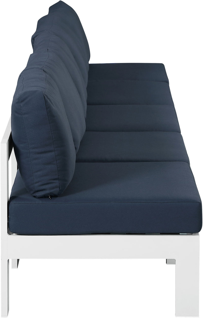 Nizuc - Outdoor Patio 5 Seat Modular Armless Sofa With White Frame