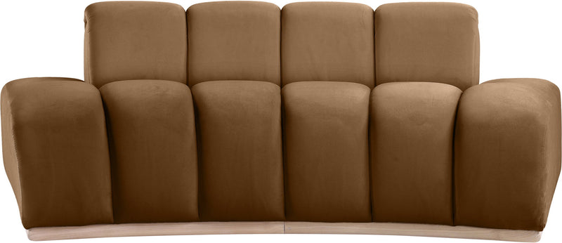 Jace 78.5" Saddle Velvet Upholstered Loveseat