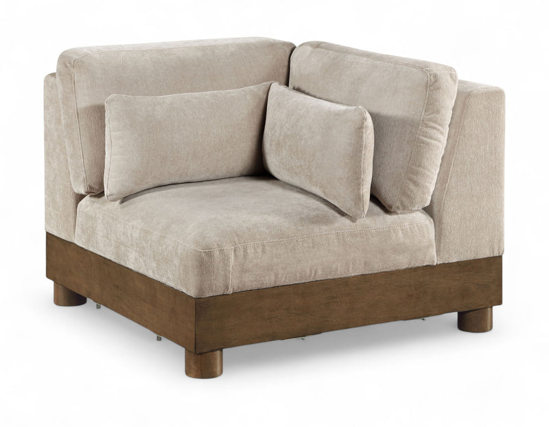 Turin Taupe Fabric Upholstered Modular Corner Chair