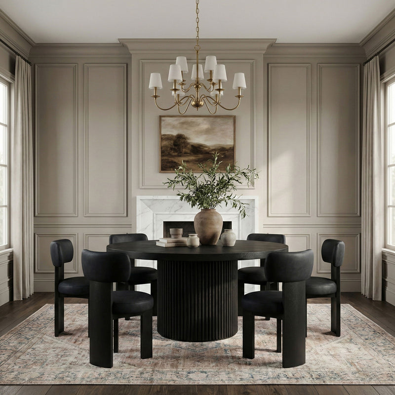 Atelier - Vegan Leather Upholstered Dining Chair (Set of 2) - Black Frame