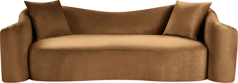 Destin 91" Saddle Velvet Upholstered Sofa