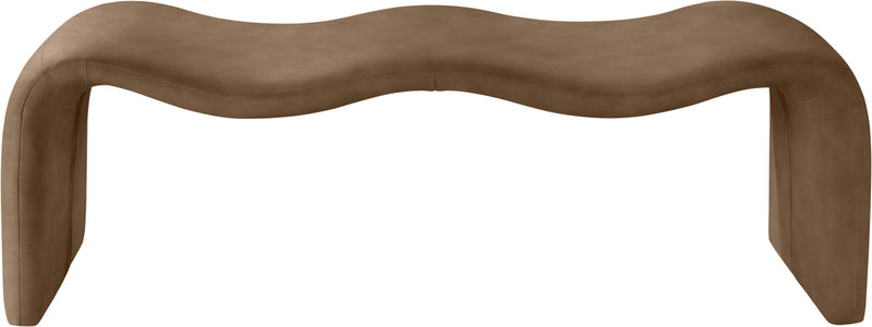 Willow Brown Vegan Leather Upholstered Bench