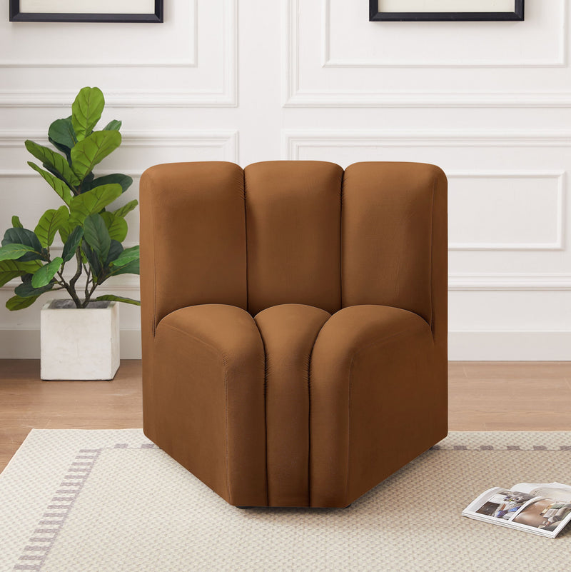 Arc Saddle Velvet Upholstered Modular Curved Corner Chair