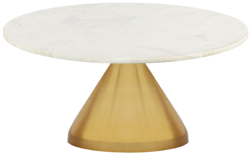 Emery White Marble Top And Steel Base Coffee Table