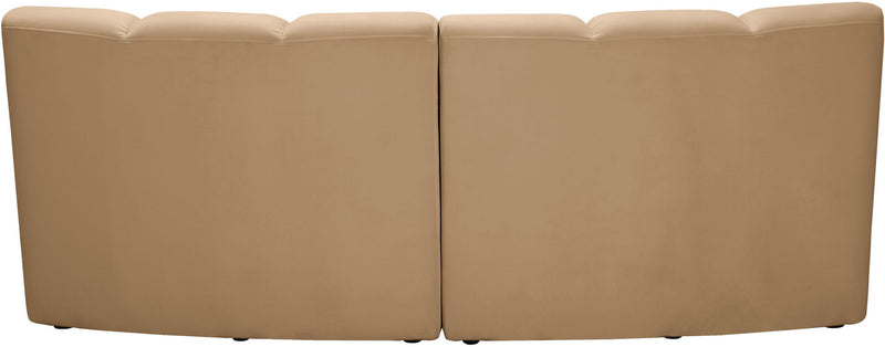 Infinity 83" Camel Velvet Upholstered 2pc. Modular Sectional