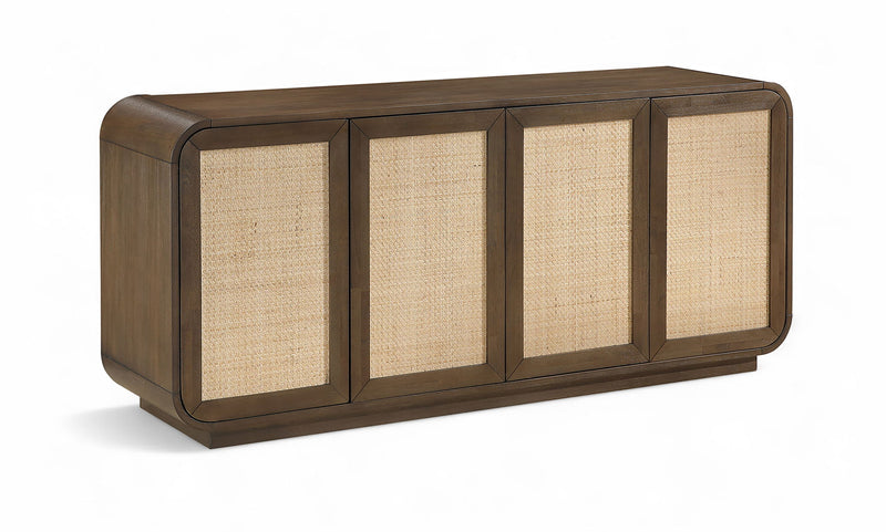 Windsor Brown Solid Wood And Brown Cane Sideboard / Buffet