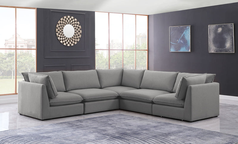 Mackenzie Linen Textured Fabric Upholstered Modular Sectional