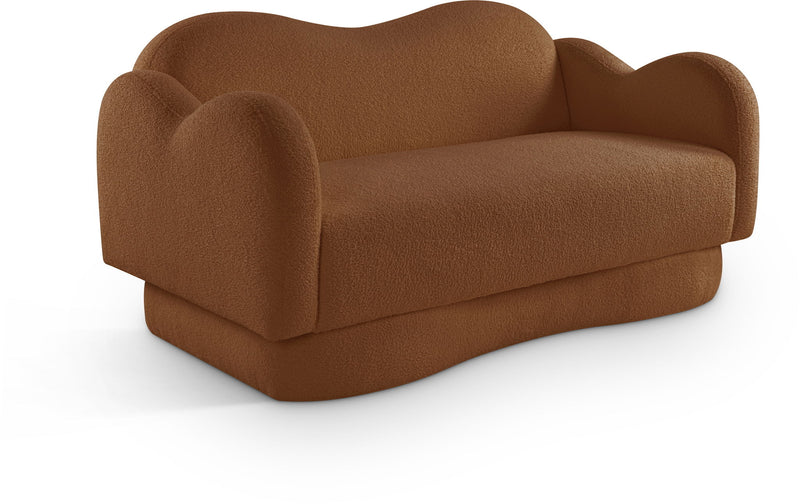 Bloom 58" Saddle Teddy Fabric Upholstered Loveseat