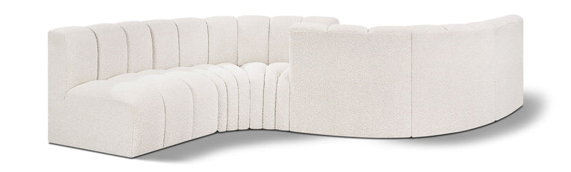 Arc - Boucle Fabric 6 Piece Modular Sofa - Black